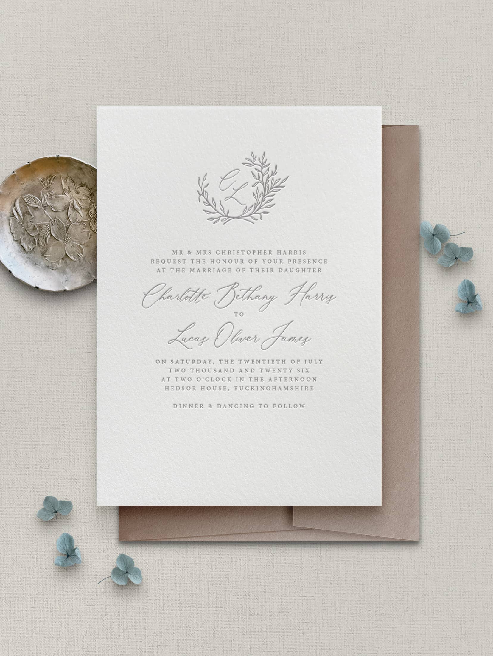 Bethany letterpress wedding stationery