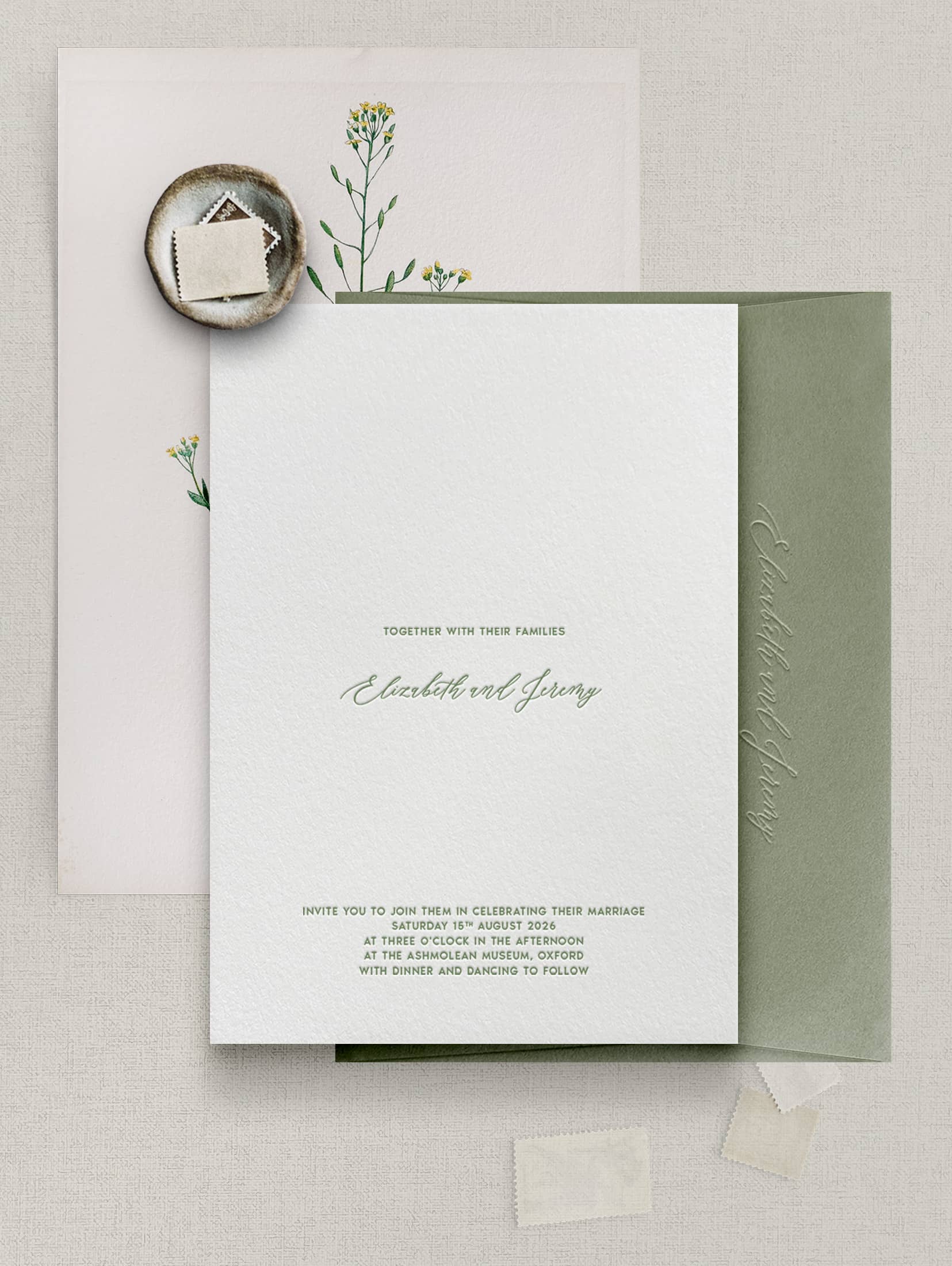 Ellie letterpress wedding stationery