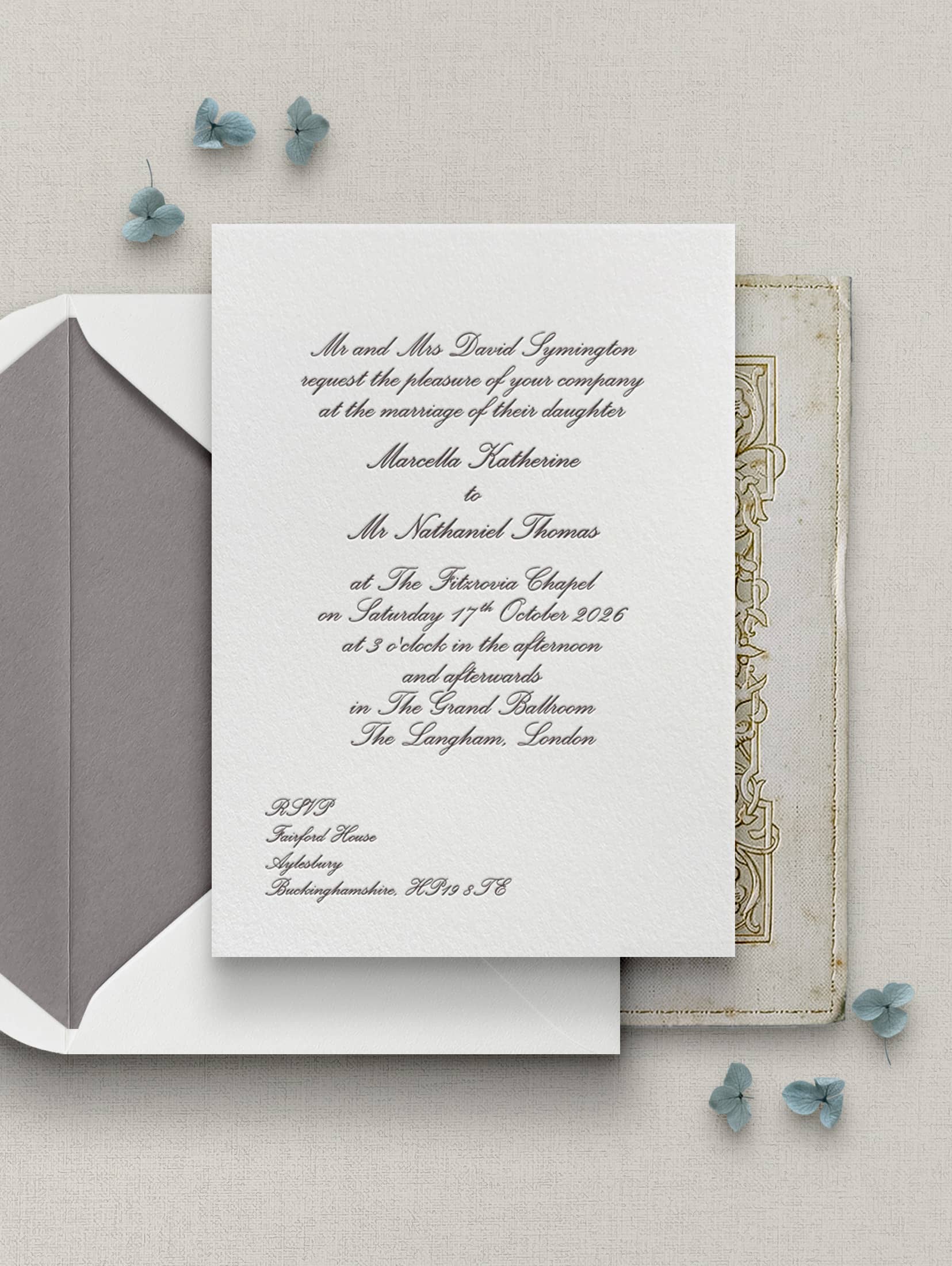 Juliet letterpress wedding stationery